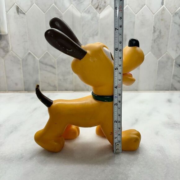 Antique Vintage Walt Disney Hard Rubber Toy Dog Pluto Made In Japan Orange OS - Picture 6 of 7